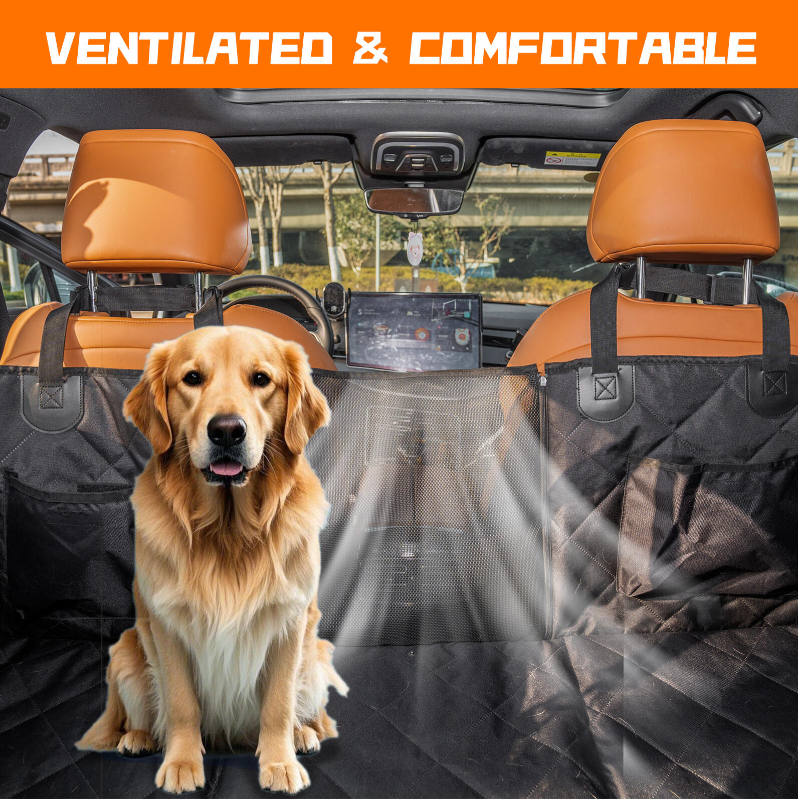 Features a breathable center section with durable mesh to keep your dog cool